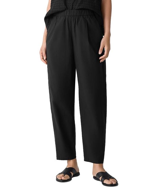 Eileen Fisher Black Pleated Lantern Ankle Pants