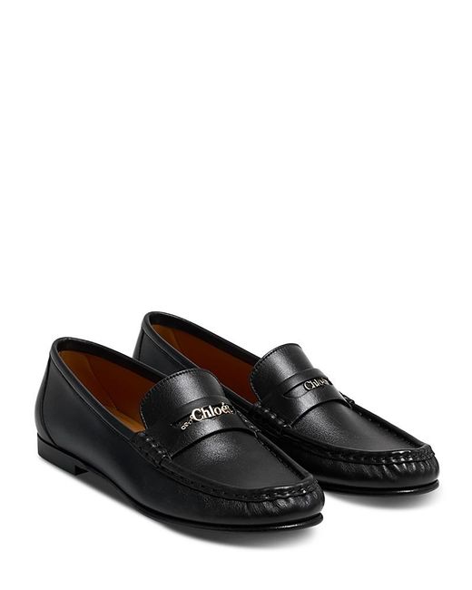Chloé Black Loafer Flats
