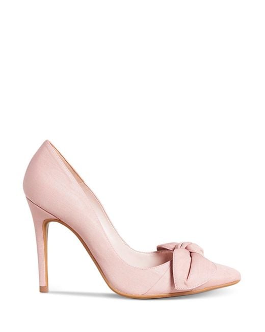 Ted Baker Hyana Moire Satin Bow Court Shoes in Dusky Pink (Pink) | Lyst