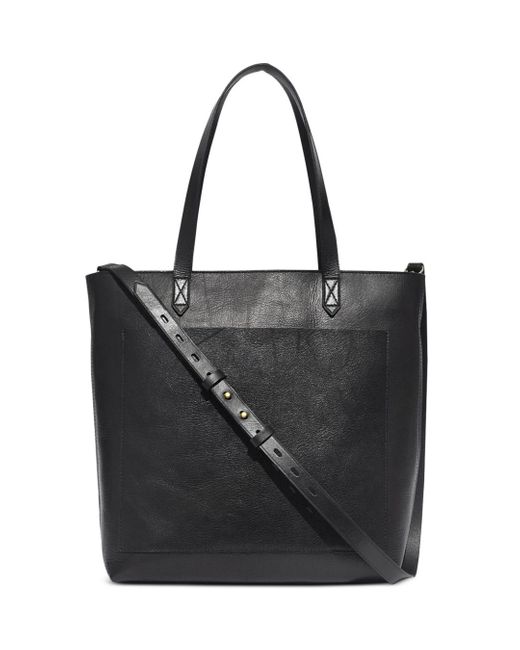 Madewell The Zip Top Medium Leather Transport Tote in Black Lyst