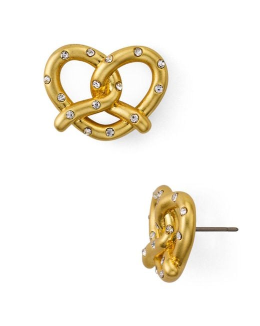 Lyst Kate Spade Pavé Pretzel Stud Earrings In Metallic Kate Spade Metallic Pavé Pretzel Stud Earrings Lyst