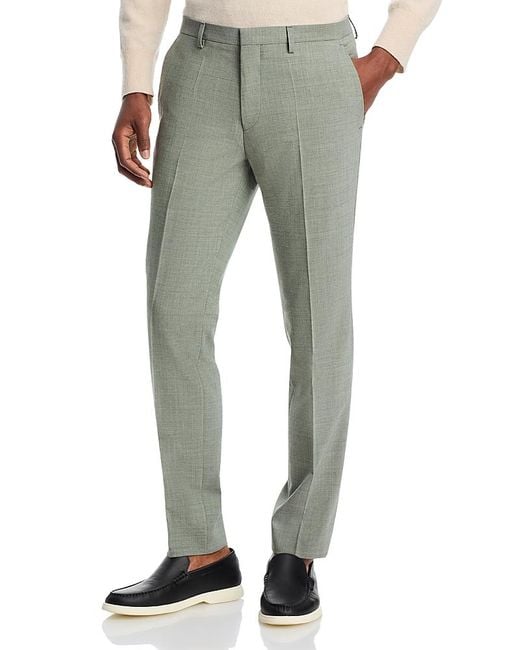 HUGO Gray Hesten Melange Extra Slim Fit Suit Pants for men