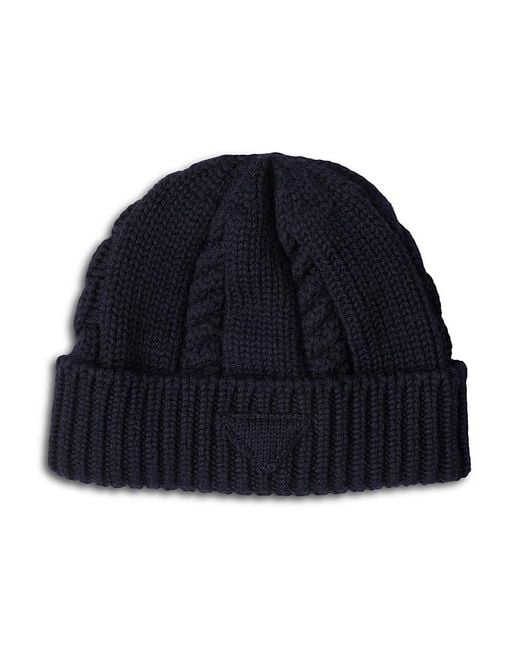 Prada Blue Wool Beanie