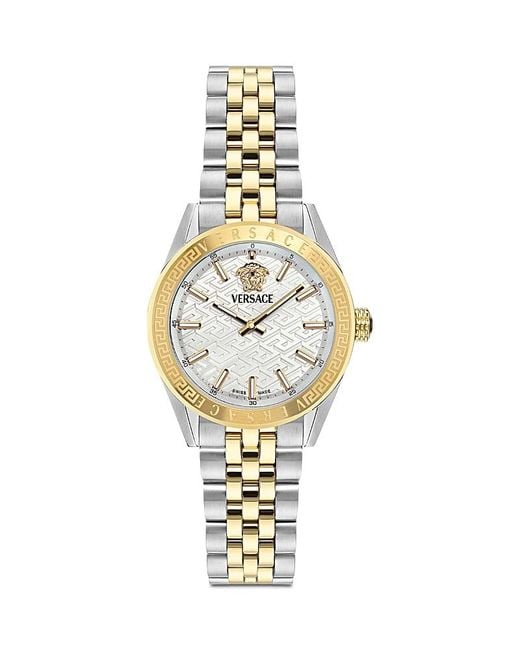 Versace Metallic V-Code Bracelet Watch, 36Mm