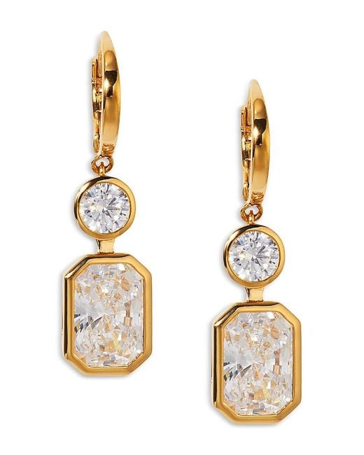 Nadri Metallic Bklyn Cubic Zirconia Double Stone Drop Earrings