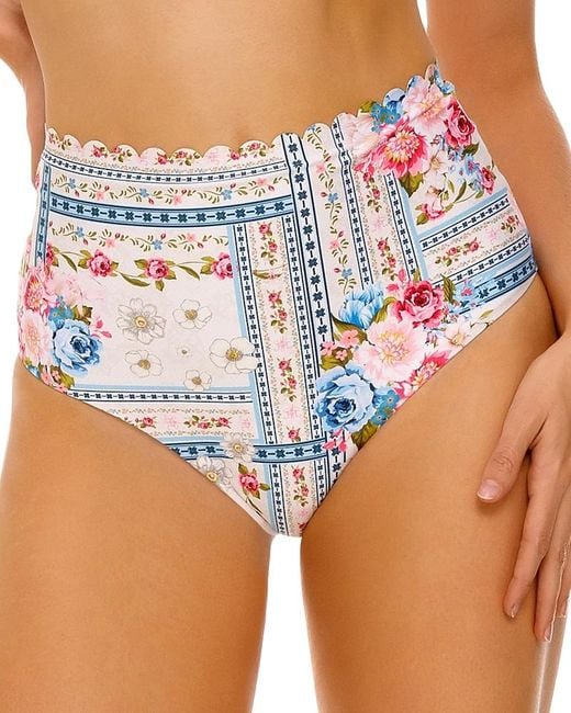 Agua Bendita Blue Alicia Meraki Printed High Waisted Bottom