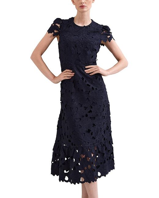 Phase Eight Women's Blue Leilani Lace Midi Dress - coffeafoods.com