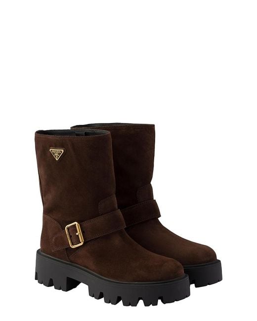 Prada Brown Suede Boots