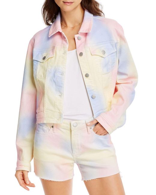 Aqua Tie - Dyed Denim Trucker Jacket In 