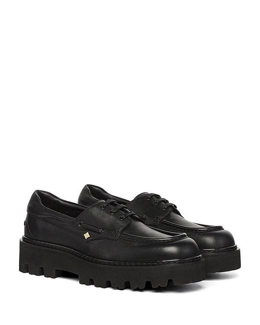 MCM Black Platform Loafers for men