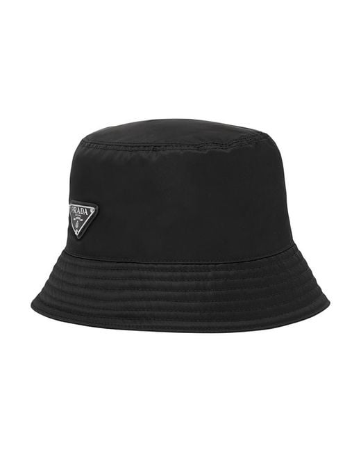 Prada Black Re-Nylon Bucket Hat for men