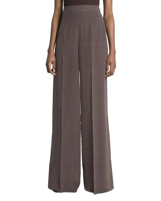 Michael Kors Brown Kobi Halperin Flowy Silk Wide Leg Pants