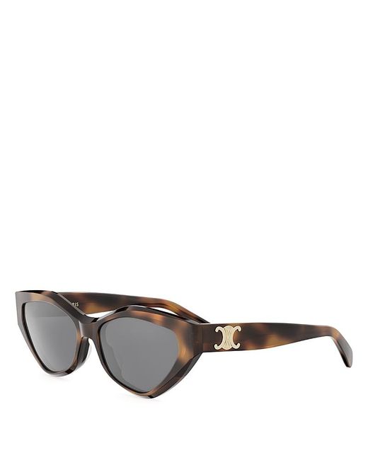 Céline Gray Triomphe Cat Eye Sunglasses, 56Mm