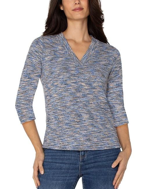 Liverpool Los Angeles Blue V Neck Tee