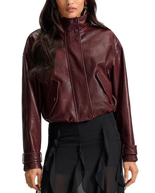 Veronica Beard Brown Bateman Leather Jacket