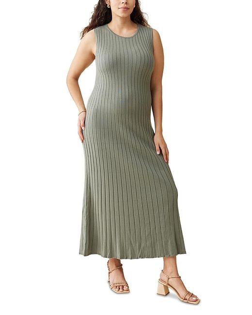 Ingrid & Isabel Green Knit Maternity Maxi Dress