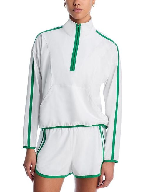 Beyond Yoga Blue Course Contrast Half Zip Sweatshirt