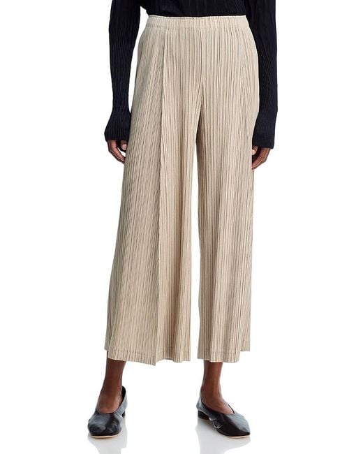 Pleats Please Issey Miyake Natural Plisse Wide Leg Pants
