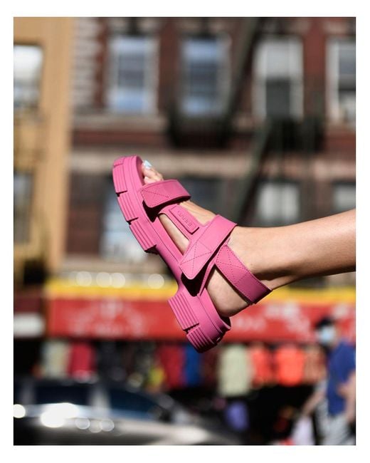 Ganni Lug Sole Sandals in Pink | Lyst