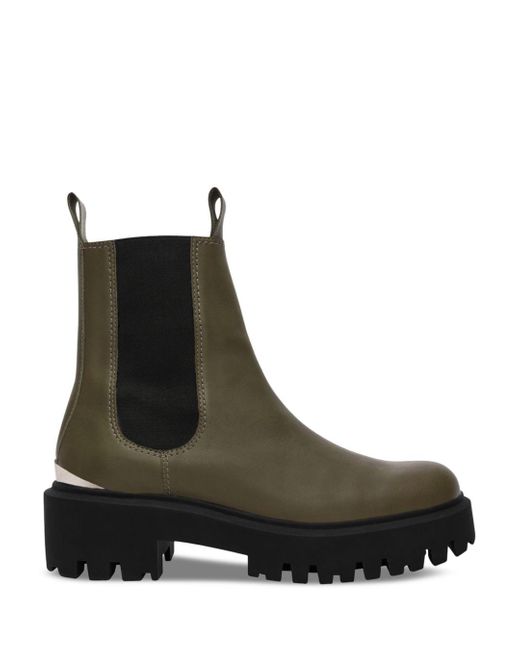 Maje Leather Chelsea Boots in Khaki (Green) Lyst