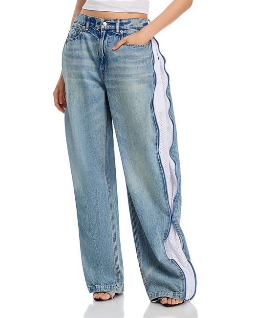 T By Alexander Wang Blue Alexanderwang. T High Rise Curved Zipper Trim Jeans