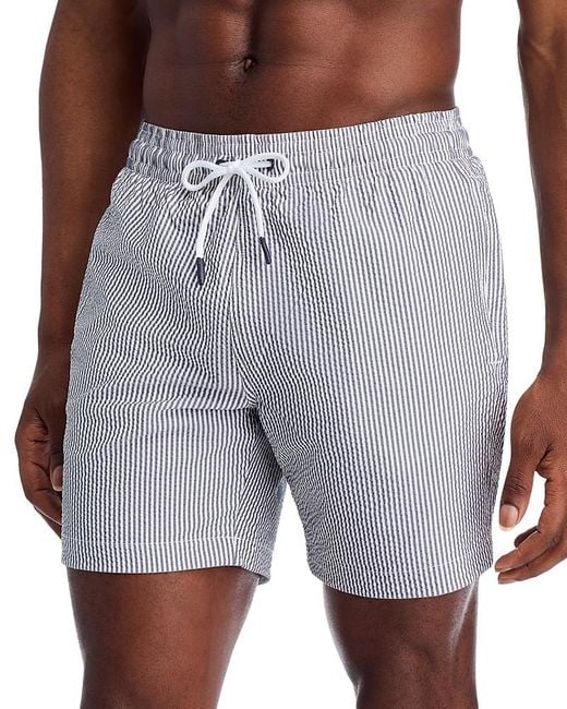 Trunks Surf & Swim Gray Sano Stripe 6.5 Swim Trunks for men