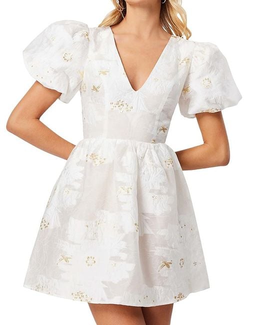 Elliatt White Octavia Bow Back Mini Dress