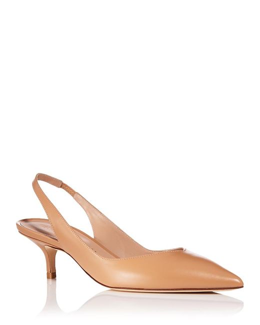 Stuart Weitzman Natural Eva 50 Slingback Pumps