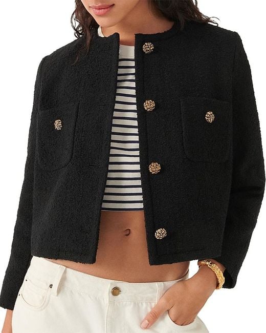 Ba&sh Black Meredith Cropped Boxy Jacket