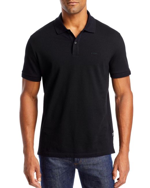 BOSS by HUGO BOSS Cotton Pallas Regular Fit Polo Shirt in Black for Men |  Lyst
