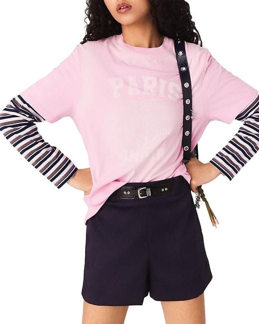 Maje Red Nautical Print Tee