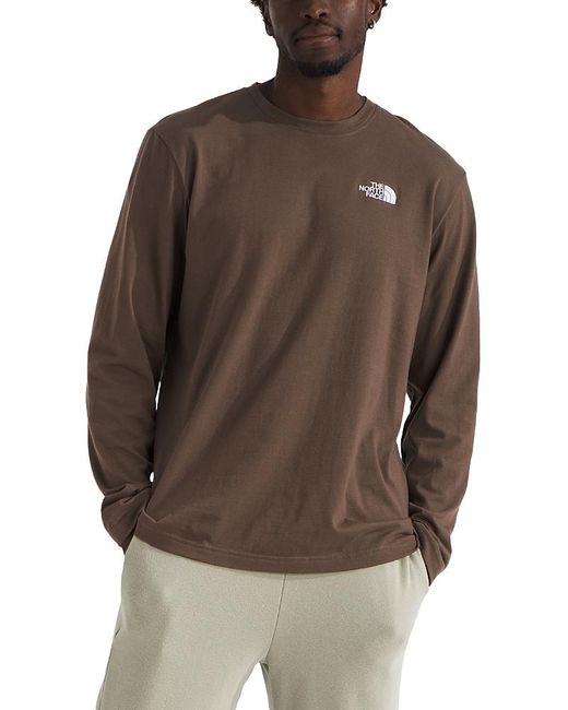 The North Face Brown Evolution Regular Fit Long Sleeve Tee for men