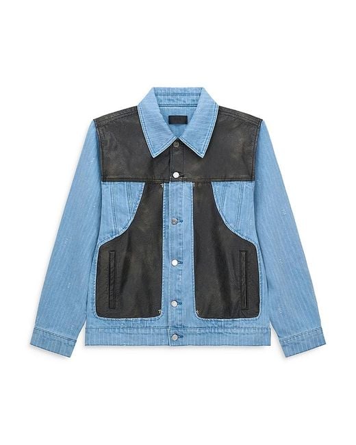 RTA Blue Cedric Combo Two Tone Jacket for men