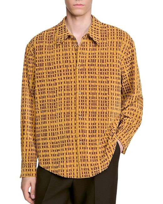 Sandro Natural Velvet Flocking Thread Shirt for men