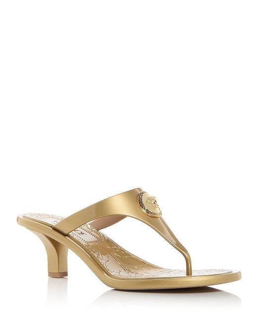 Versace Metallic Alia Medusa Thong Sandals