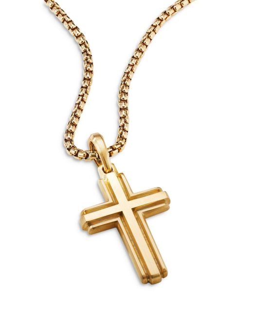 David Yurman Deco Cross Pendant In 18k 