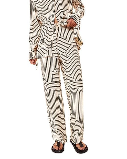 Whistles Natural Angled Stripes Pants