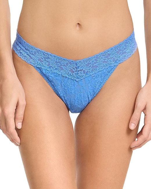 Hanky Panky Blue Signature Lace Original Rise Thong