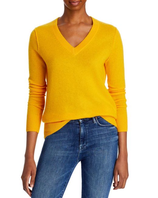yellow cashmere sweater womens
