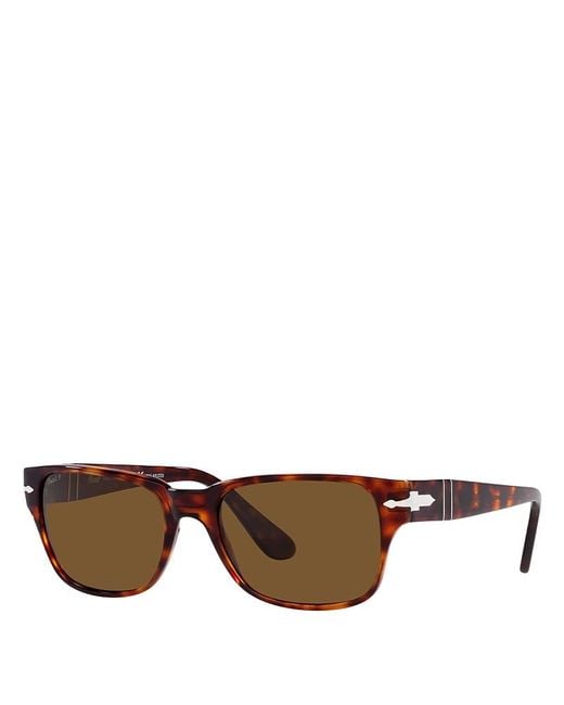 Persol Multicolor Polarized Rectangle Sunglasses, 55Mm