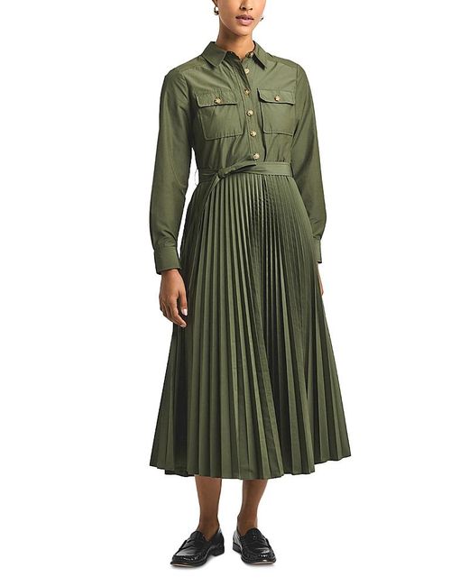 10 Crosby Derek Lam Kenza Pleated Dress in Green