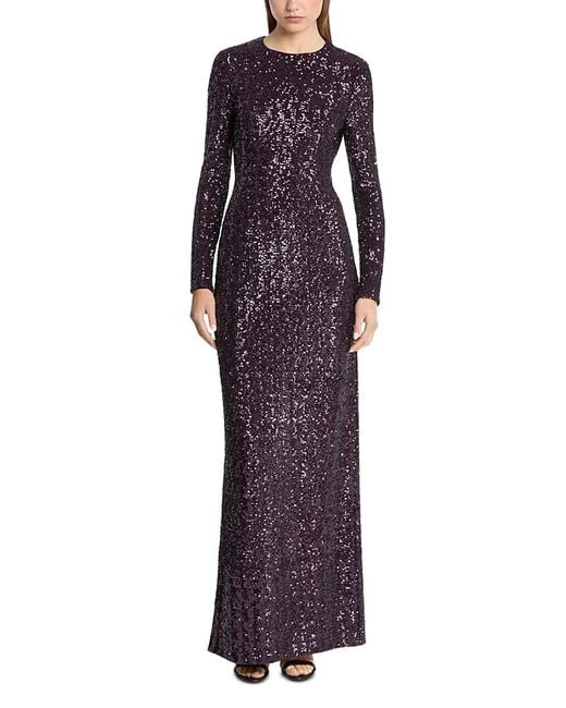 Michael Kors Purple Michael Michael Kors Sequin Long Sleeve Gown