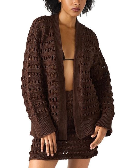 Steve Madden Brown Eastyn Crocheted Cardigan