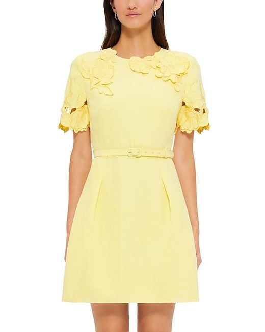 LEO LIN Women's Yellow Aurelie Applique Mini Dress - hulwithkids.com