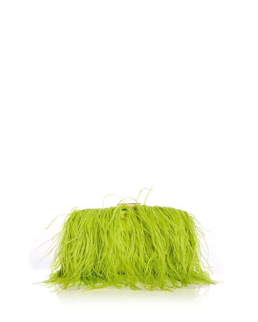 Aqua Green Feather Clutch