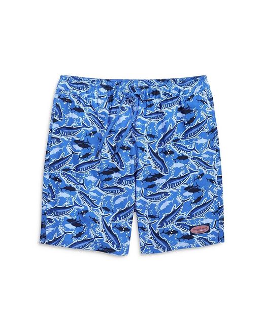 Vineyard Vines Blue Chappy Lobster Print Regular Fit 7 Swim Trunks for men