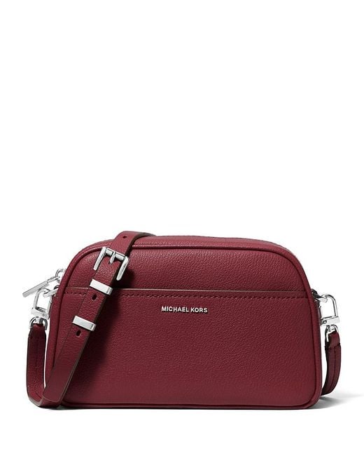 Michael Kors Red Jet Set Small Leather Camera Crossbody
