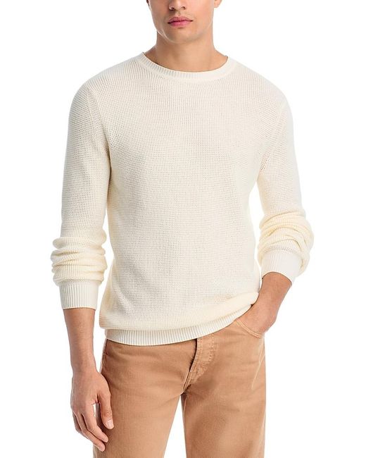 Faherty Brand White Sunwashed Crewneck Sweater for men