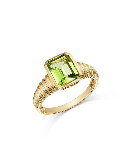 Bloomingdale's Fine Collection Metallic Peridot Bezel Ring