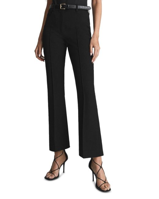Reiss Synthetic Lili Kick Flare Pants in Black | Lyst
